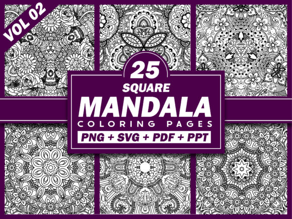 25 Square Mandala Coloring Pages KDP: A Complete Resource for Adult Coloring Book Publishers