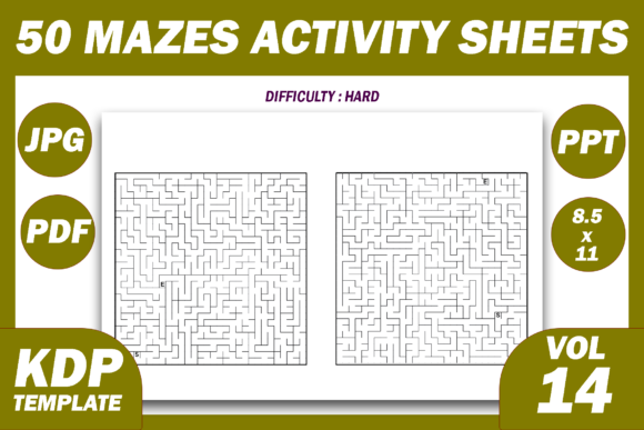 50 Maze Puzzles KDP Interior Volume 14: Streamlining Activity Book Creation