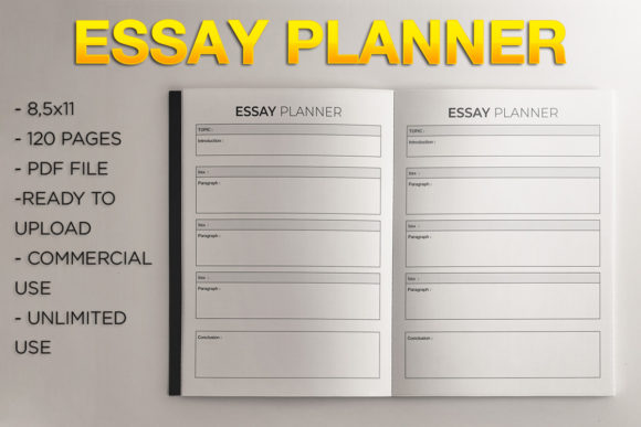 Essay Planner KDP Template: Streamlining Academic Publishing with No Bleed Design