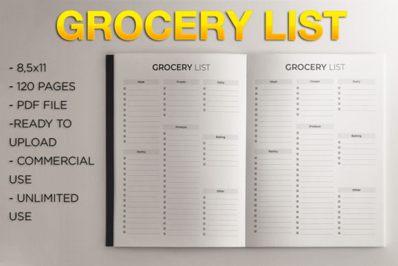 Grocery List KDP Template: No Bleed Design Guide