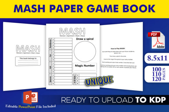 MASH Paper Game Book KDP Interior for Publishers