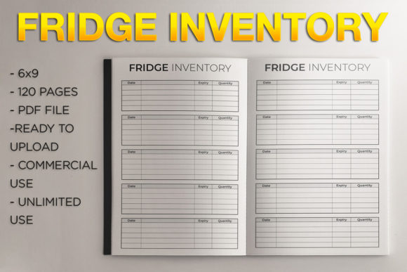 Mastering KDP Low Content Publishing with a 6x9 No Bleed Fridge Inventory Template